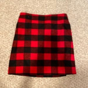 J.crew factory black and red plaid skirt!